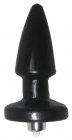 Черная анальная втулка с вибрацией, 10,3 см
