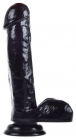 Черный фаллоимитатор на присоске, 19,5 см