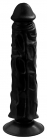 Фаллоимитатор черный на присоске, 19,5 см