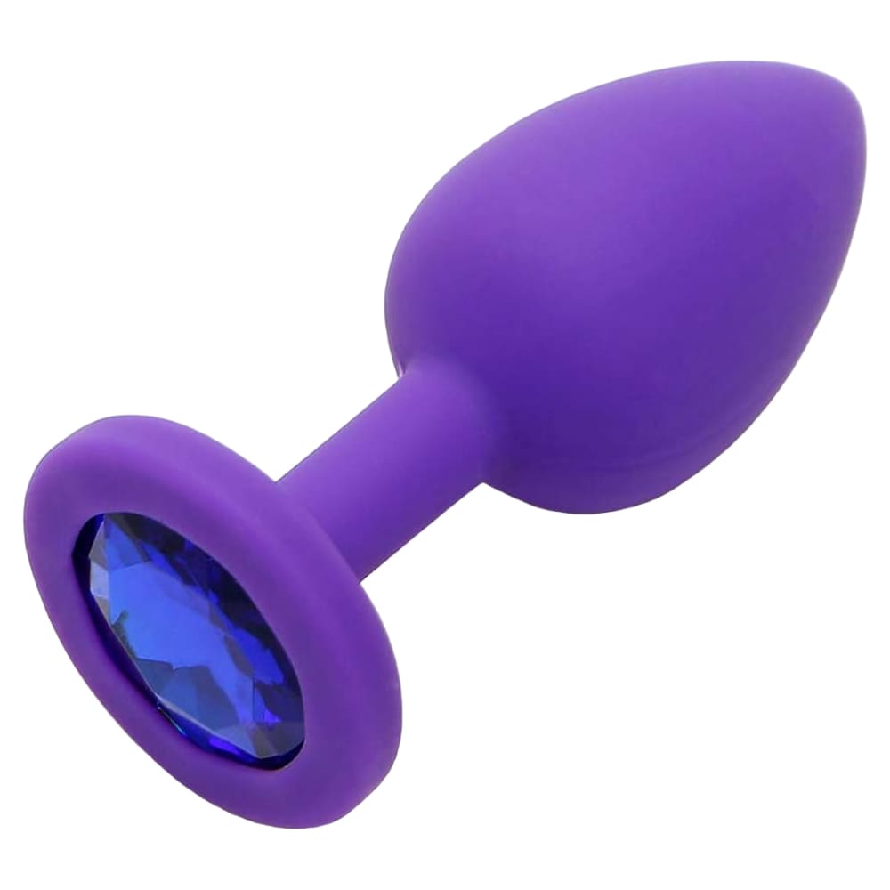 Фиолетовая втулка с синим камнем, 7 см
