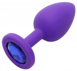 Фиолетовая втулка с синим камнем, 7 см