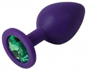 Фиолетовая втулка с зеленым камнем, 7 см