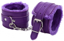 Фиолетовые наручники с мехом
