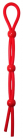 Красное лассо на пенис с тремя бусинами, 20 см