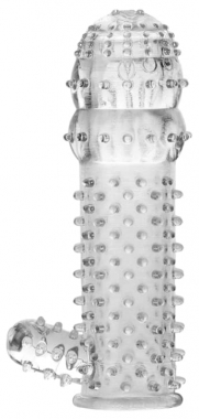 Насадка c шипами и язычком для стимуляции клитора, 12,5 см