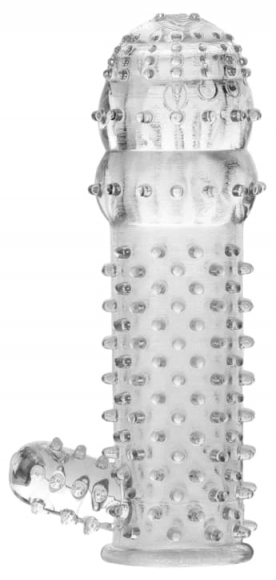 Насадка c шипами и язычком для стимуляции клитора, 12,5 см