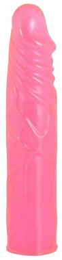 Розовый фаллос с венками, 19 см