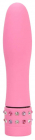 Розовый вибромассажер со стразами, 10,5 см