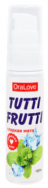 Съедобная гель-смазка Tutti-Frutti со вкусом сладкой мяты, 30 мл
