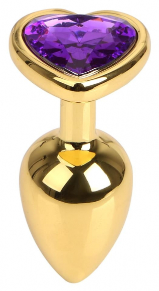 Золотистая пробка с фиолетовым камнем, 7 см