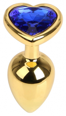 Золотистая пробка с синим камнем, 7 см
